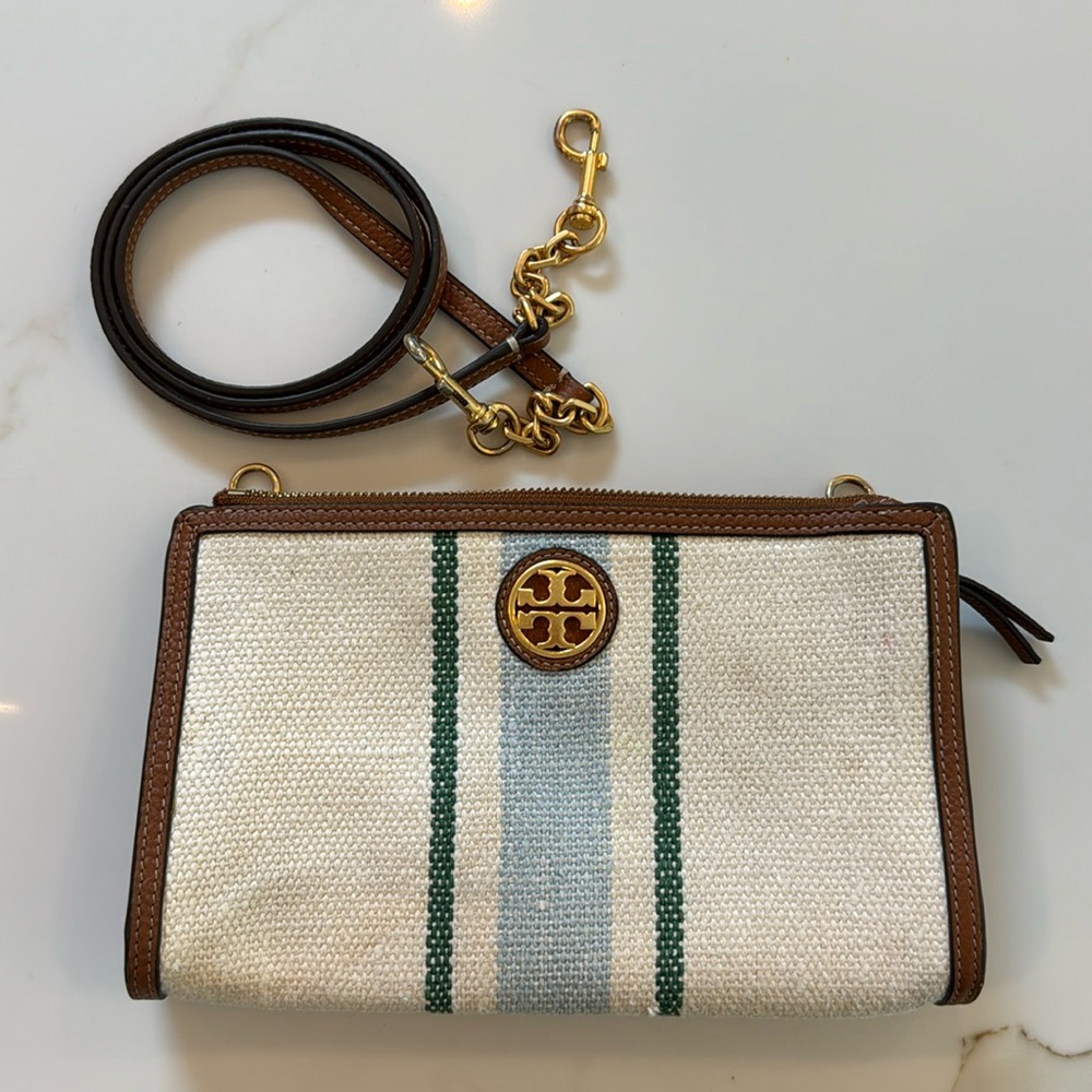 Tory Burch Crossbody or clutch leather trim